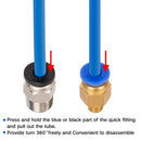 4 Pieces Teflon Tube Ptfe Blue Tubing (1.5M) with 4 Pieces Pc4-M6 Quick Fit