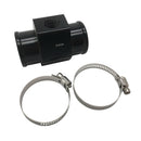 2 Set Black Water Hose Coolant Temperature Sensor Hose Adapter Set w/ Clamp