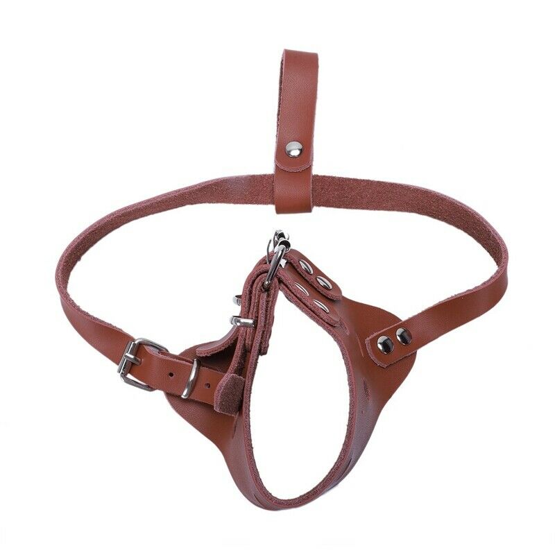 Leather muzzle dog muzzle adjustable muzzle dog muzzle basket bite anti-mou