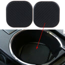 2Pcs Black square car accessories water cup slot non-slip carbon fiber look m 3C