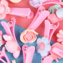 20Pcs Mixed multicolor baby kid children girls cartoon hair clips with bo R^i