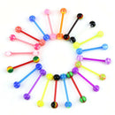 20Pcs Multicolor Stud Tounge Rings Bar  Barbell Body Piercing Jewelry SpiritedME