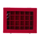 Velvet Glass Jewelry Earring Display Box Tray Holder Storage Box Organizer