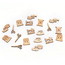 50pcs sewing tool wooden handmade buttons scrapbooking carft for decors SP