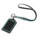 Rhinestone Bling Crystal Custom Lanyard Vertical ID Badge Holder (Light Blu