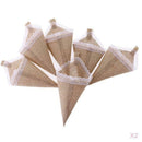 12pcs Hanging Burlap Lace Basket Pew Cone