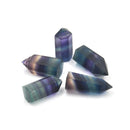 1X Natural Hexagonal Crystal Quartz Healing Fluorite Wand Stone Colourful Gem lj