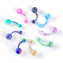 16Pcs Mix Navel Belly Button Ring Barbell Rhinestone Crystal Ball Body Jewelr FT