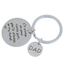 Fathers Day Keychain You Will Always Be My Hero Stainless Steel Gift
