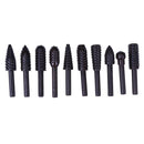 10pcs/set Rotary Rasp Grinding Head Tools for Woodworking Carving Engraving