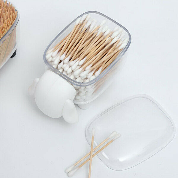 Lovely Sheep-Shaped Plastic Toothpick Storage Boxs Cotton Swab Box Dust Too Z4G9