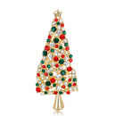 Christmas Tree Rhinestone Brooch Badge Lapel Pins Jacket Jewelry Gifts (A) A