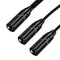 3Pin XLR Male Jack To Dual 2 Male Plug Y Splitter Adaptor Audio Cable Black