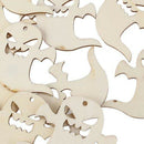 10pcs Wooden Embellishments Halloween Decoration Snicker Ghost Pattern Pend