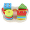 Wooden Geometric Blocks Column Shapes Color Puzzle Building Educational Toys
