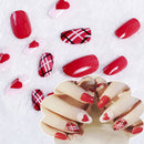 acrylic designer nail tips false red full cover nails art decor finger 24 ME