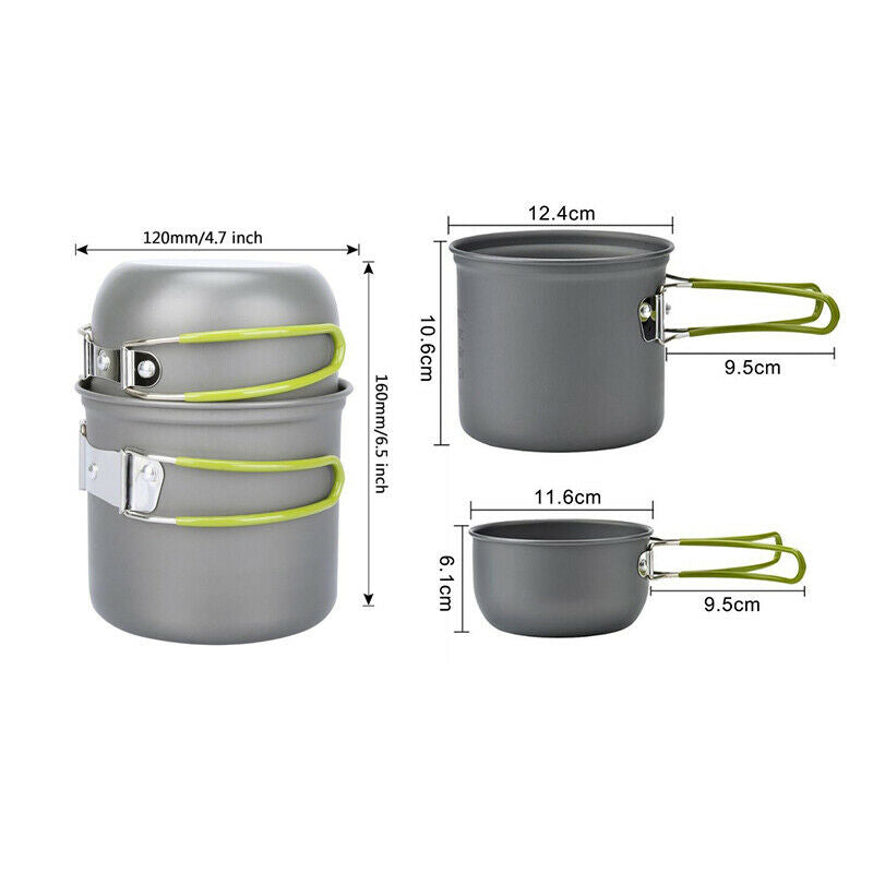 Outdoor Cooking Set Camping Hiking Cookware Tool Portable Picnic Bowl Handle Hn