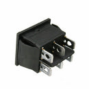 Momentary Rocker Switch DPDT (ON)-OFF-(ON) 6 PIN AC 250V/10A AC 125V/15A Black