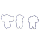 3pcs Bear Silicone Clear Stamp + Cutting Dies Stencil Frame Scrapbook Craft