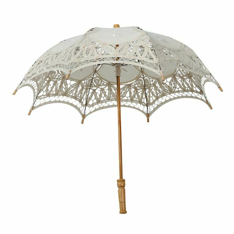 Victorian umbrella umbrella lace wedding bride umbrella Ivory 30x51cm G1B5
