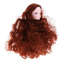 1/6 Girl BJD Makeup Face Head Sculpt Brown Hair for DOD SD DD Female Custom