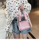 Fashion Women Transparent Bag Clear Pvc Small Tote Messenger Bags Holograph