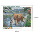 5D DIY Full Drill Diamond Painting Drinking Horse Cross Stitch Embroidery