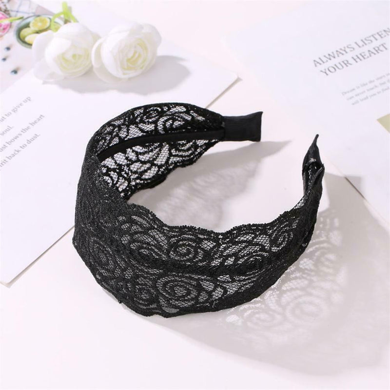 Korean Lace Hollow Headwear Headband Retro Hairdress Headpiece Hair Jewelry A