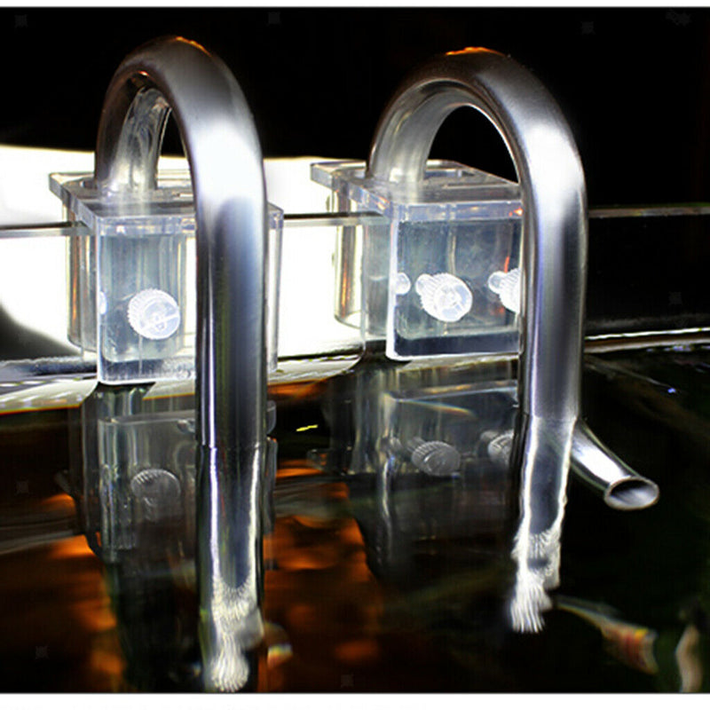 2pcs Clear Durable Acrylic Aquarium Fish Tank Water Pipe Hose Fixing Clip Tube