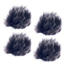 4x Fur Microphone Windshields Black Lapel Lavalier Mic Covers for Outdoor