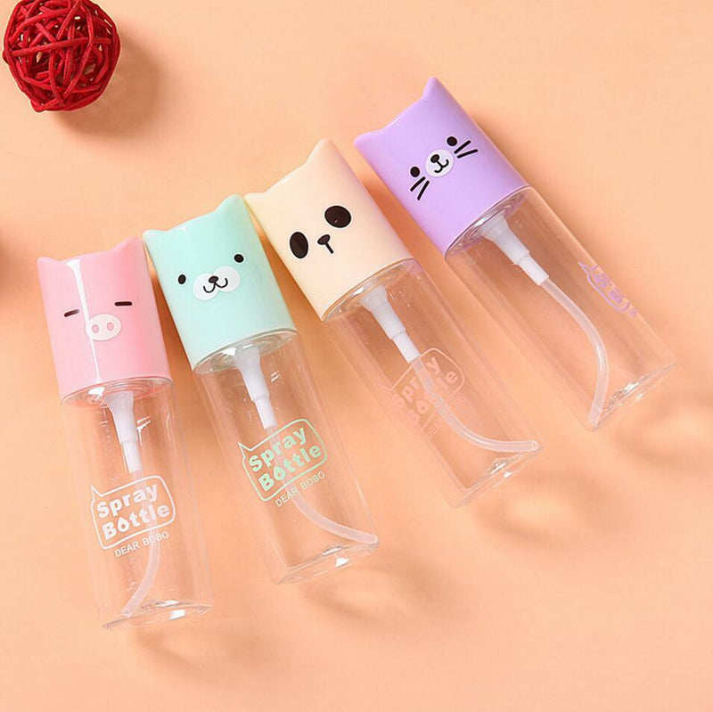 1pc Small Cute Cartoon Plastic Transparent 35ml Empty Spray Bottle Cosmetic