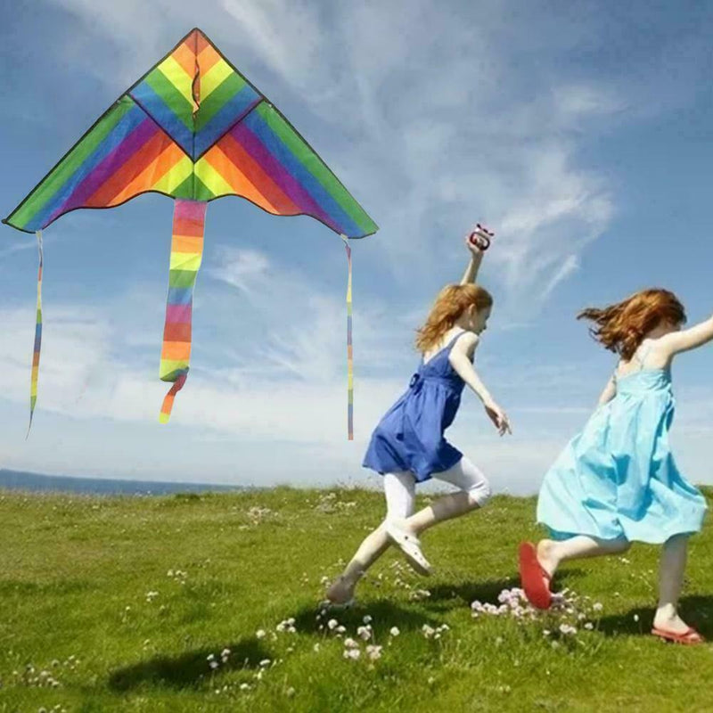 Rainbow Triangle Kite Outdoor Children Fun Sports Kids Fly Gift Air Toys R7P8