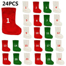 24PCS 7" Christmas Mini Stockings digital Countdown Stock Candy Storage Stocking