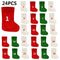 24PCS 7" Christmas Mini Stockings digital Countdown Stock Candy Storage Stocking