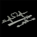 Love Heart ECG Heartbeat Pressing Scrapbooking Cutting Dies Embossing Card BX