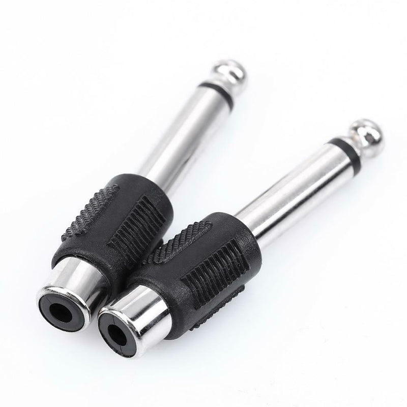 4pcs RCA/AV Female to 6.35mm 1/4 Inch Male Mono Audio Adapters Connecters A