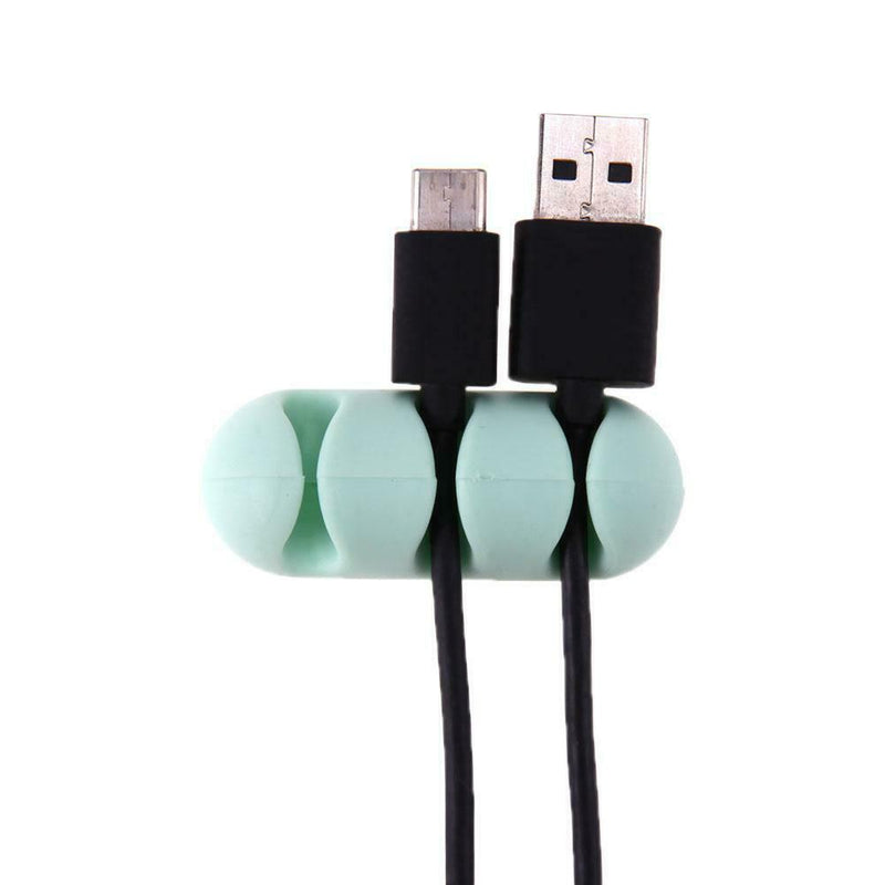 Mini Adhesive Ethernet Charging Data Earphone Cable Organizer Tool(Green)