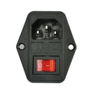 1x 3 Pin IEC320 C14 AC Inlet Male Plug Power Socket With Fuse Switch 10A 250V