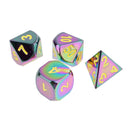 7 Pieces Opaque Zinc Alloy Polyhedral Dice D20 D12 D10 D8 D6 D4 Yellow Number
