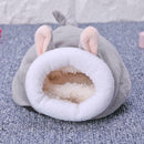 Pet Sleeping House Warm Hamster Puppy Kitten Bed Soft Nest Kennel (Grey) A