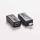 2 Mini USB Female to Micro USB Male Adapter Data Charger Converter Connection JR