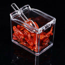 4pcs Seasoning Rack Spice Pots Box Storage Container Condiment Jar Kitche GZE