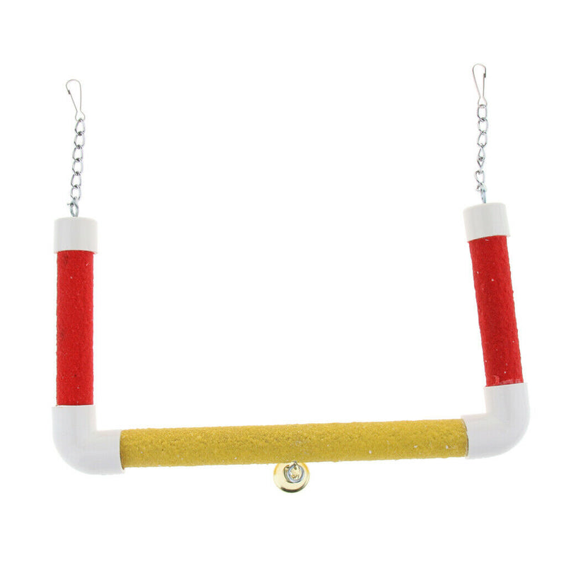 Pet Bird Parrot Cage Hanging Birds Stand Wood Swing Perch M