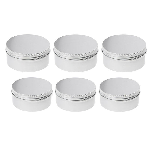 6x Aluminium Empty Pot Candle Soap Jewelry Findings Jar Tins Box 200ml 250ml