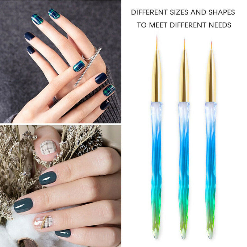 3pcs/Set Nail Liner Pens UV Gel Manicure Tips Painting Drawing Brushes (1)