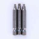3 Pcs 50mm 1/4 Inch Magnetic Square Head Tip Screwdriver Drill Bits Alloy Steel