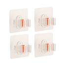 4pcs Clear Adhesive Broom Mop Holder Clip Anti-slip Cleaning Tool Holder