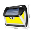 163 LED Solar Motion Sensor Wall Lamp Waterproof Outdoor Safety 3 Sided Lights