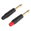 2Pieces 6.5mm Mono Male Amplifier Audio Solder Jack Plug Adapter