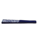 Morning Glory Print Bamboo Fabric Folding Hand Fan dark blue for Ladies J1W2